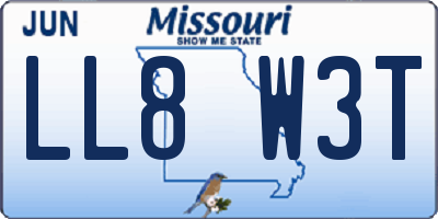 MO license plate LL8W3T