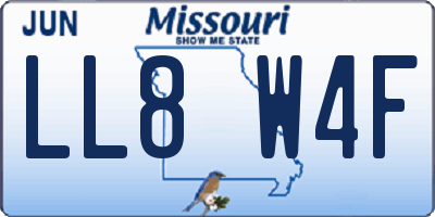 MO license plate LL8W4F