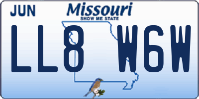 MO license plate LL8W6W