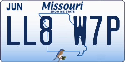 MO license plate LL8W7P