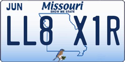 MO license plate LL8X1R