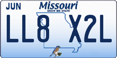 MO license plate LL8X2L