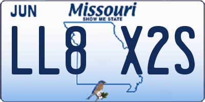 MO license plate LL8X2S