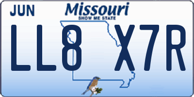 MO license plate LL8X7R