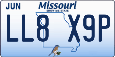 MO license plate LL8X9P