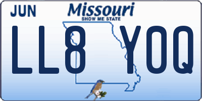 MO license plate LL8Y0Q