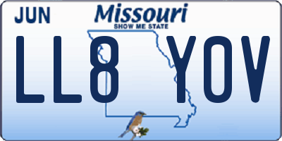 MO license plate LL8Y0V