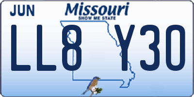 MO license plate LL8Y3O