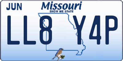 MO license plate LL8Y4P