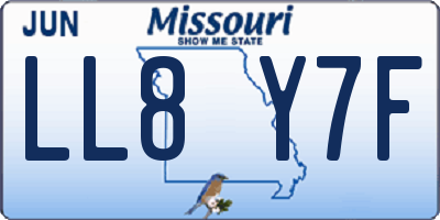 MO license plate LL8Y7F
