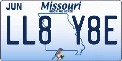 MO license plate LL8Y8E
