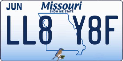 MO license plate LL8Y8F