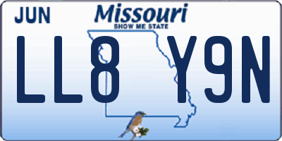 MO license plate LL8Y9N