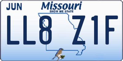 MO license plate LL8Z1F