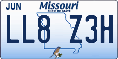MO license plate LL8Z3H