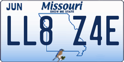 MO license plate LL8Z4E