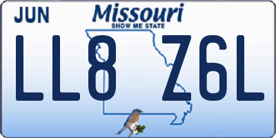 MO license plate LL8Z6L