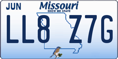 MO license plate LL8Z7G