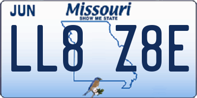 MO license plate LL8Z8E