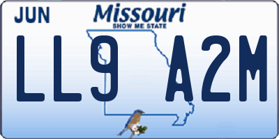 MO license plate LL9A2M