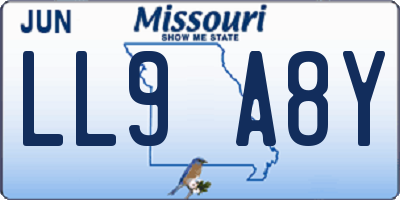 MO license plate LL9A8Y