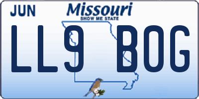 MO license plate LL9B0G