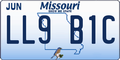 MO license plate LL9B1C