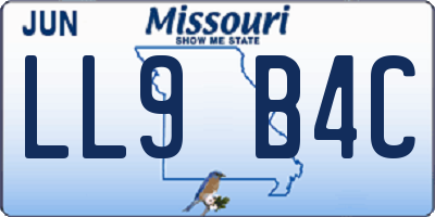 MO license plate LL9B4C