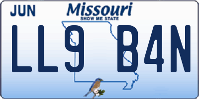 MO license plate LL9B4N
