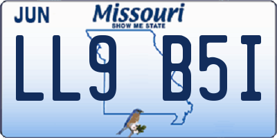 MO license plate LL9B5I