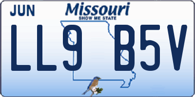 MO license plate LL9B5V