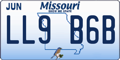 MO license plate LL9B6B