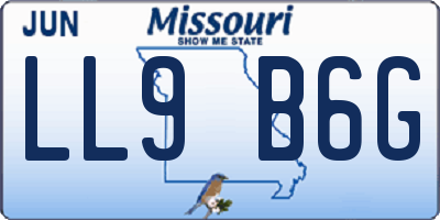 MO license plate LL9B6G