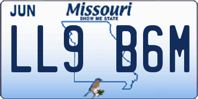 MO license plate LL9B6M