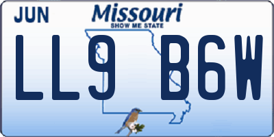 MO license plate LL9B6W