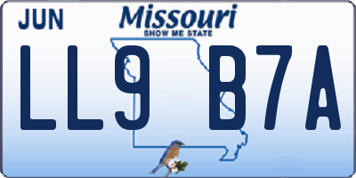 MO license plate LL9B7A