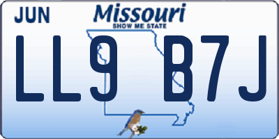 MO license plate LL9B7J