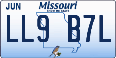 MO license plate LL9B7L