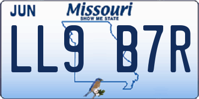 MO license plate LL9B7R