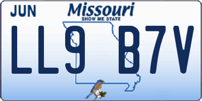 MO license plate LL9B7V