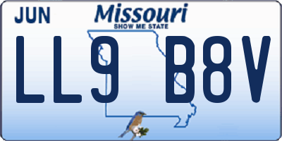 MO license plate LL9B8V