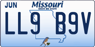 MO license plate LL9B9V