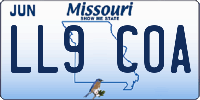 MO license plate LL9C0A