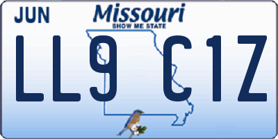 MO license plate LL9C1Z