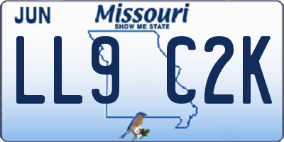 MO license plate LL9C2K
