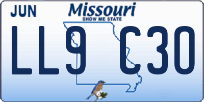 MO license plate LL9C3O