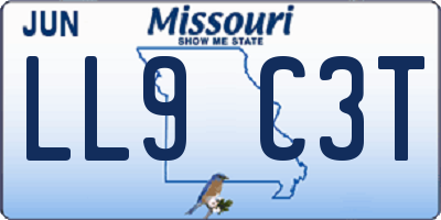 MO license plate LL9C3T