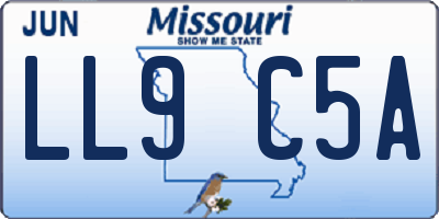 MO license plate LL9C5A