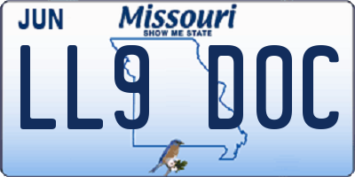 MO license plate LL9D0C