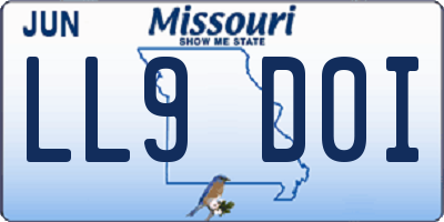 MO license plate LL9D0I